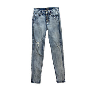 Judy Blue Jeans Womens 1/23 Denim Teagan Boyfriend Fit Button Fly Distressed
